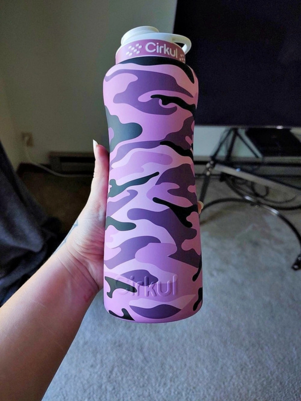 Cirkul Wildflower Camo Stainless Steel Water Bottle Purple